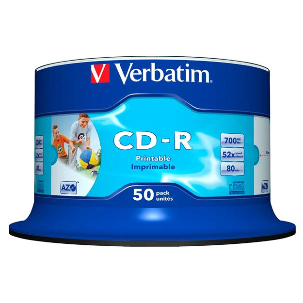 Verbatim CD-R 700MB Εκτυπώσιμος 52x Ταχύτητα 50 μονάδες