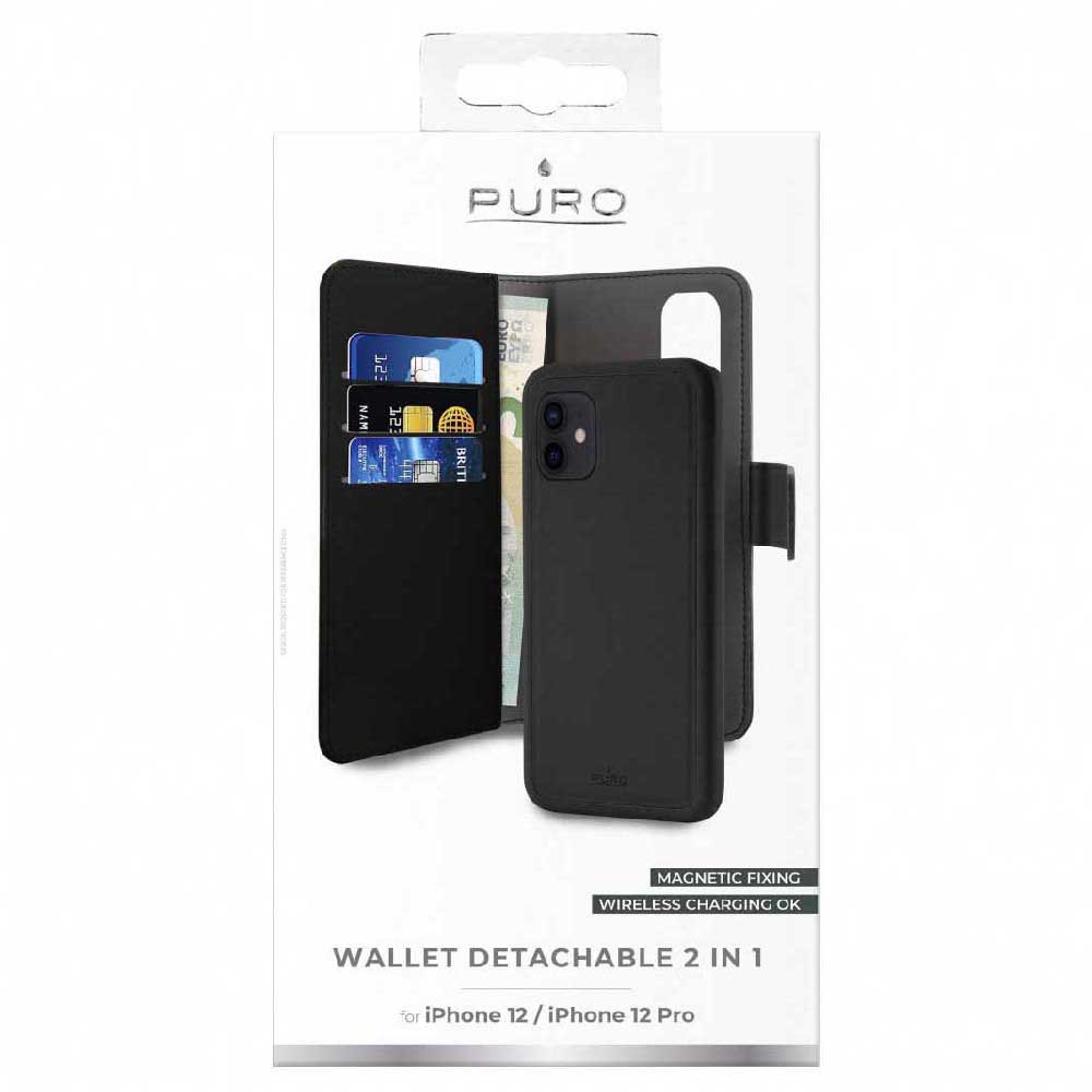 Puro Case Leather Eco Apple iPhone 12/12 Pro With Removable Magnetic Case Cover