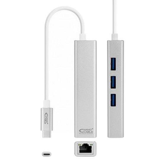 Nanocable USB C Male To Ethernet Gigabit 3 USB Female καλώδιο