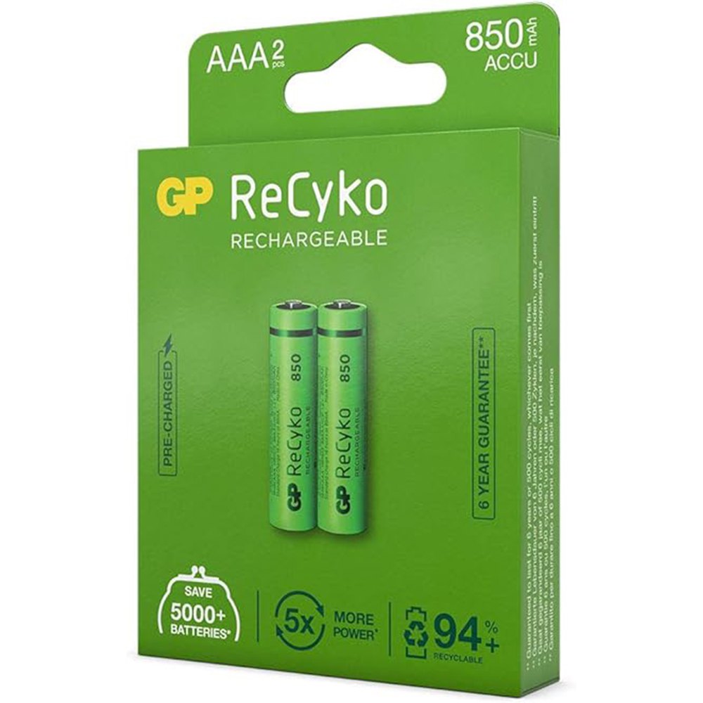 Gp batteries Batterier ReCyko NiMH AAA 850mAh