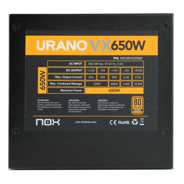 Nox 전원 공급 장치 Urano Bronze VX 650W