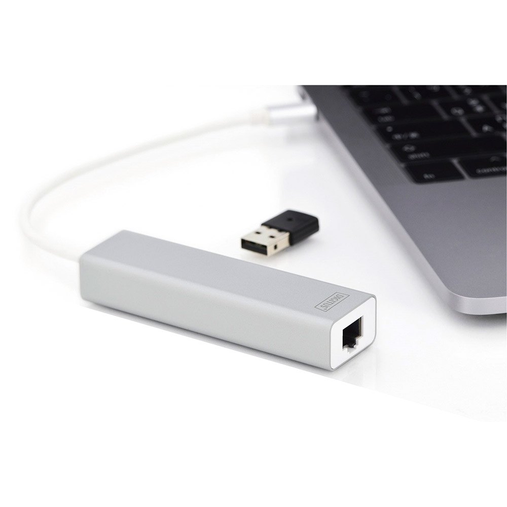 Prestige als resultaat druk Digitus USB Type C 3.0 Hub With Gigabit Ethernet Silver | Techinn