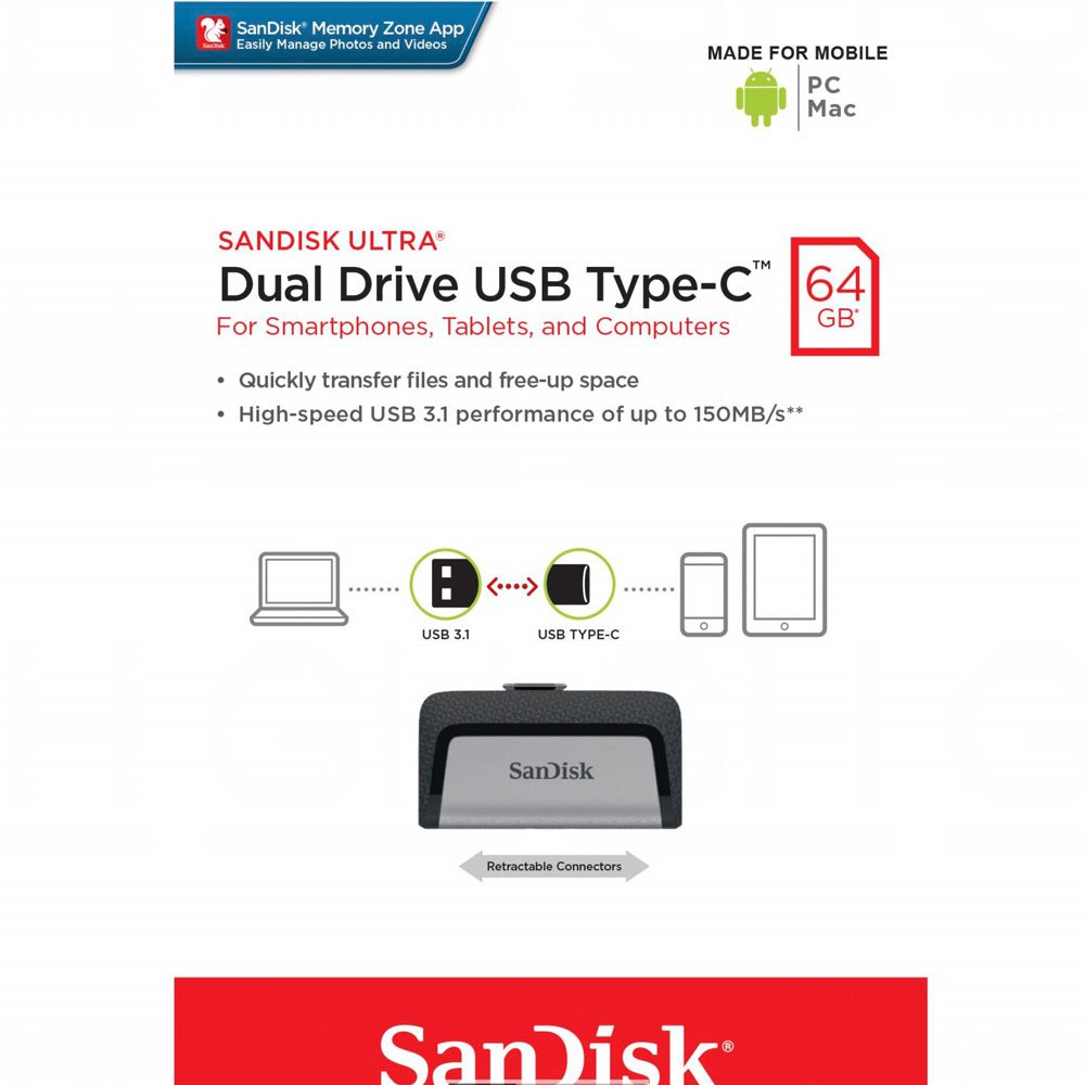 Sandisk Pendrive Dual USB C 64GB