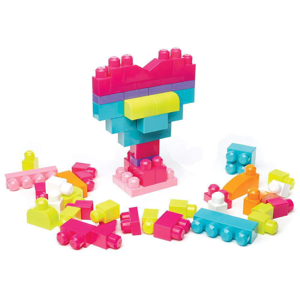 60 piezas Mega Bloks bloques de creación bolsa Pink 