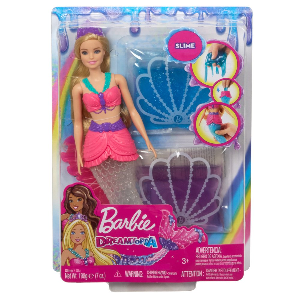 con Cola Extraíble y Diadema Mattel GKT75 Muñeca Sirena con Slime Barbie 