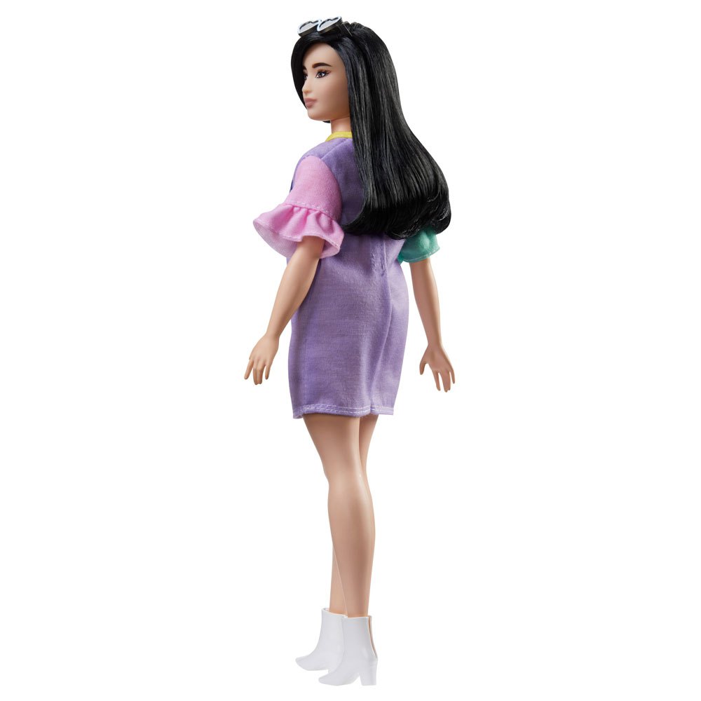 Mattel FXL60 Fashionista Muñeca con Pelo Negro y Piel Blanca con Vestido Unicorn Barbie 