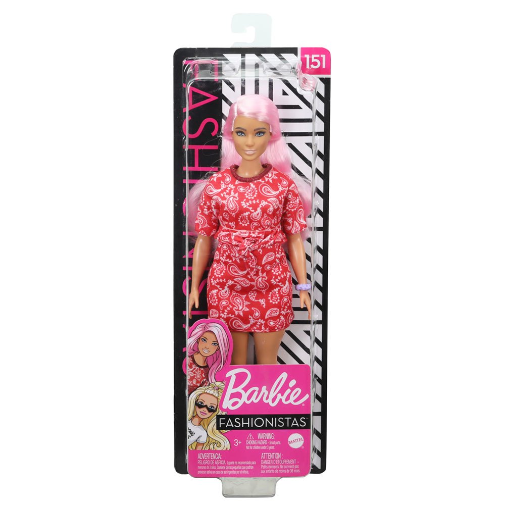 machine humor Impure Barbie Fashionistas 151 with Long Pink Hair and Red Paisley Outfit  Multicolor| Kidinn