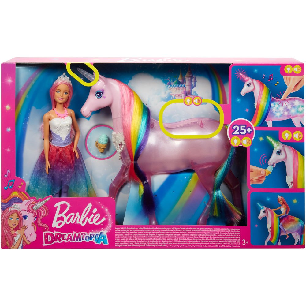 Barbie Dreamtopia Bambola Con Luci Magiche E Capelli Rosa Unicorno