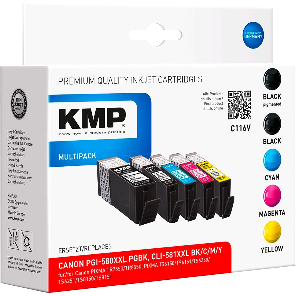 Kmp C116V Multi Pack Canon PGI-580/CLI-581 XXL Ink Cartrige