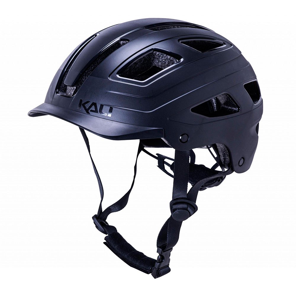 Kali Protectives Cruz Solid Black/White/Grey Bicycle Helmet w/ Built-in Light 