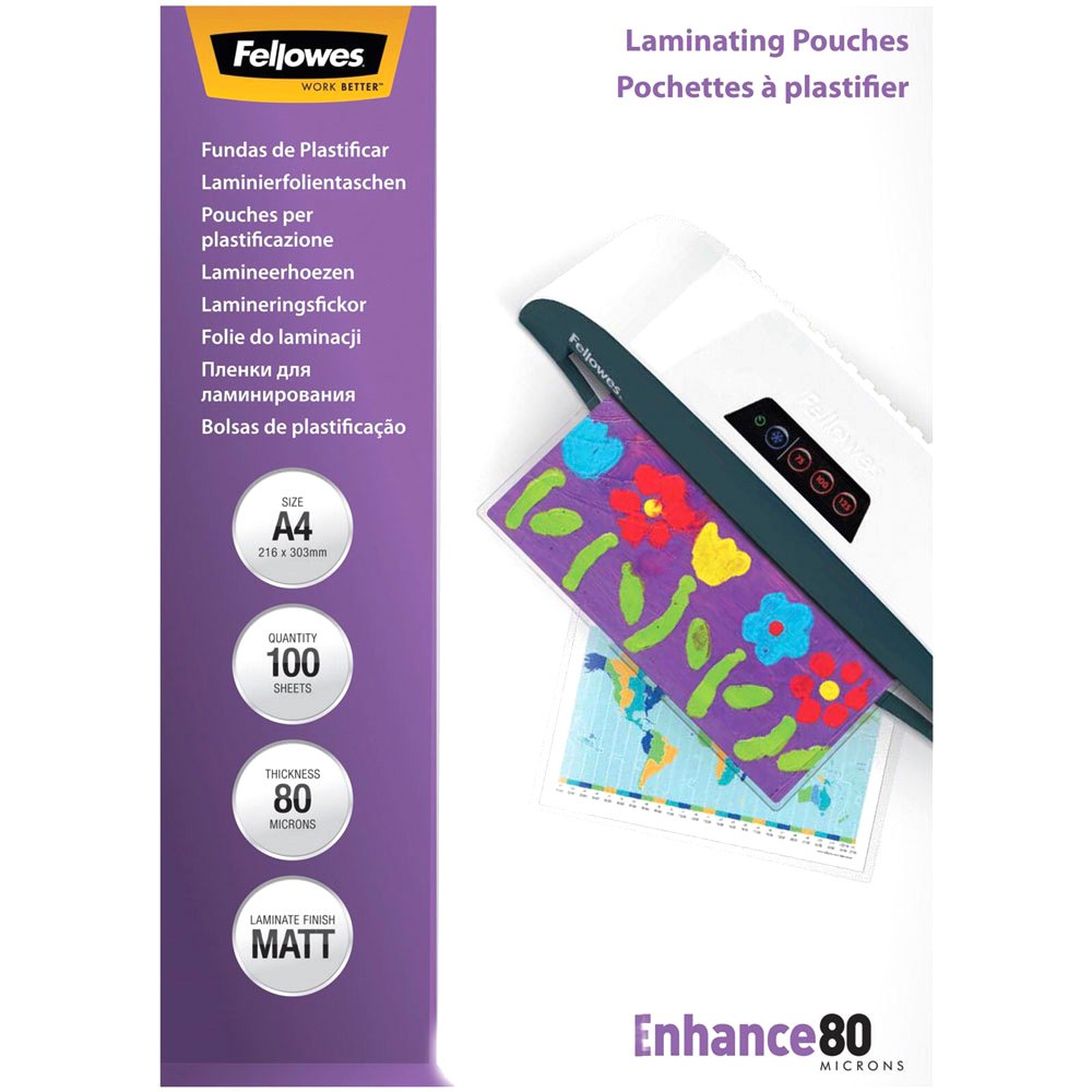 A4 Lamination Pouches Multi Purpose Gloss Laminating Clear Sheets Pack of 100 