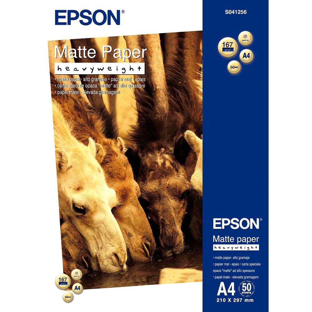 Epson 167gsm 50 hojas de peso pesado papel mate A3+ Blanco 