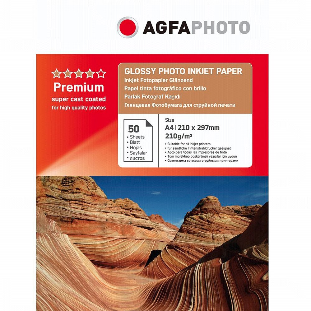 Agfa A4 RESIN COATED 220GSM WHTE PREMIUM GRADE INKJET PHOTO PAPER, 50 SHEETS 