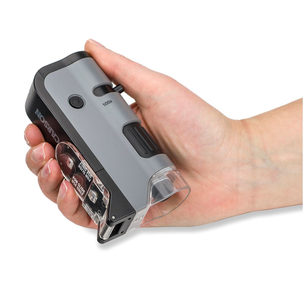Carson 100x-250x LED MicroFlip Pocket Microscope Smartphone Adaptor UK Warranty 