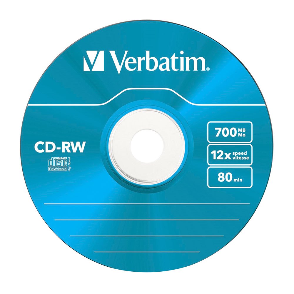 Verbatim CD-RW 700MB Alta Velocidad Color 8-12x Velocidad 5 Unidades