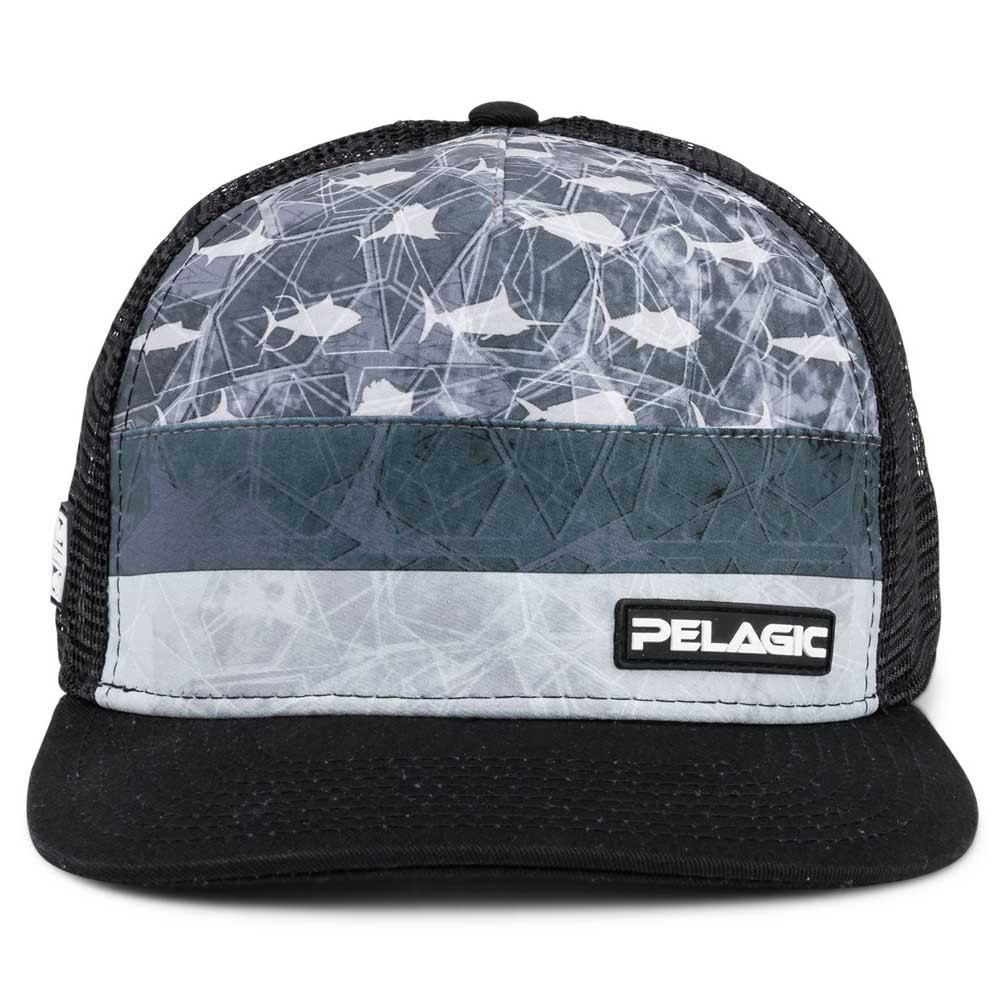 Pelagic High Performance Offshore Gear Alpha Logo Snapback Mesh Hat in Americamo 
