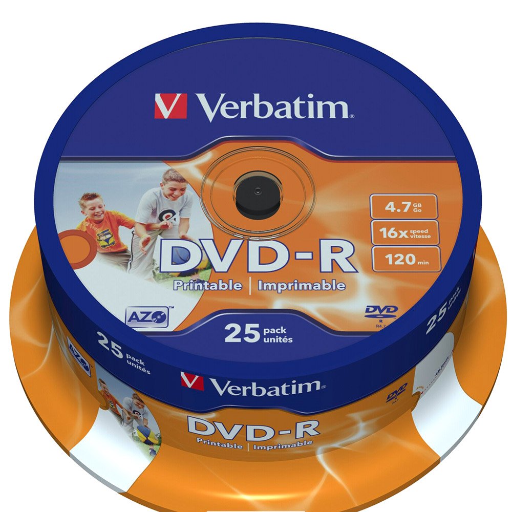verbatim-dvd-r-4.7gb-Εκτυπώσιμος-16x-Ταχύτητα-25-μονάδες