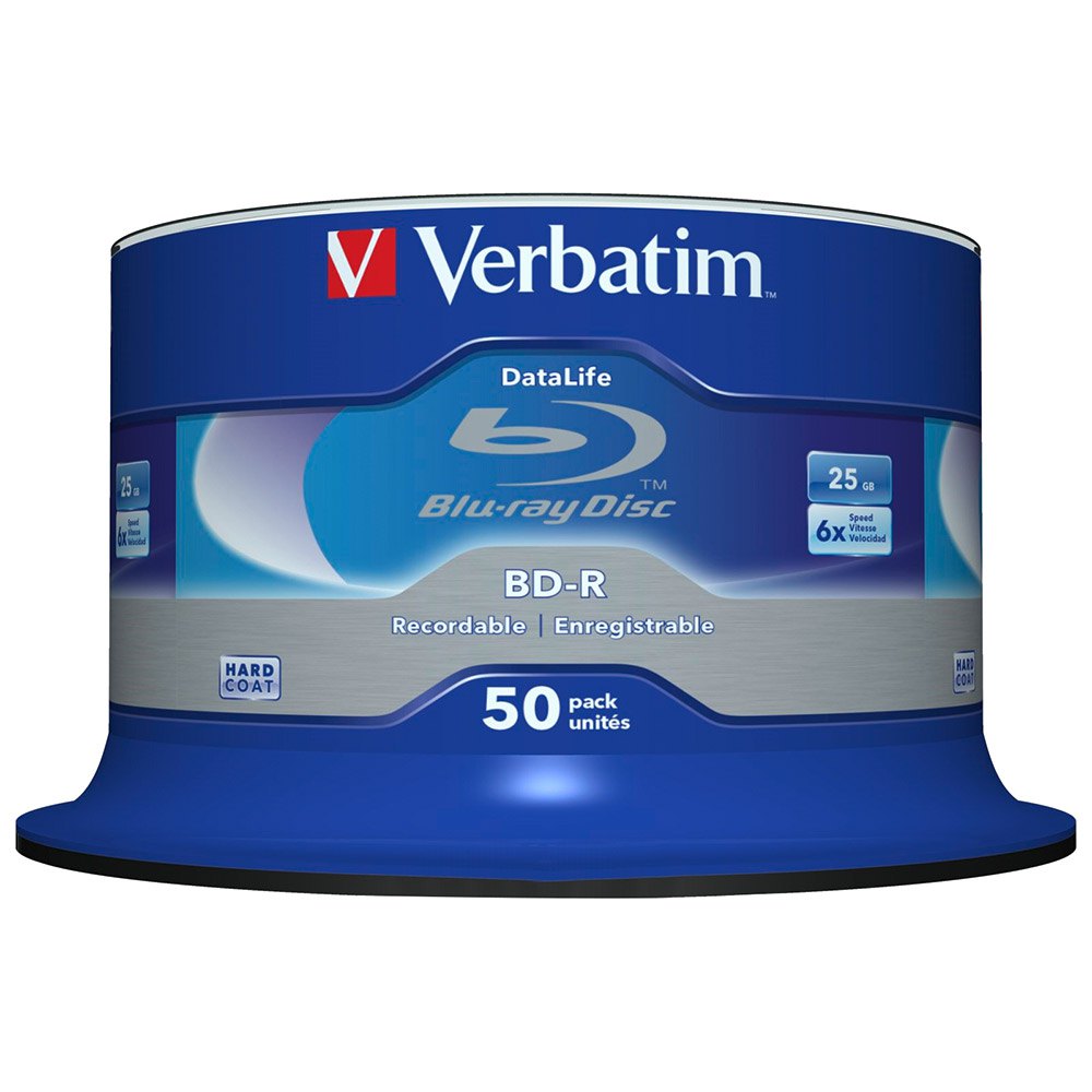 Verbatim Opptakbar Data Life BD-R Blu-Ray 25GB 6x Hastighet 50 Enheter