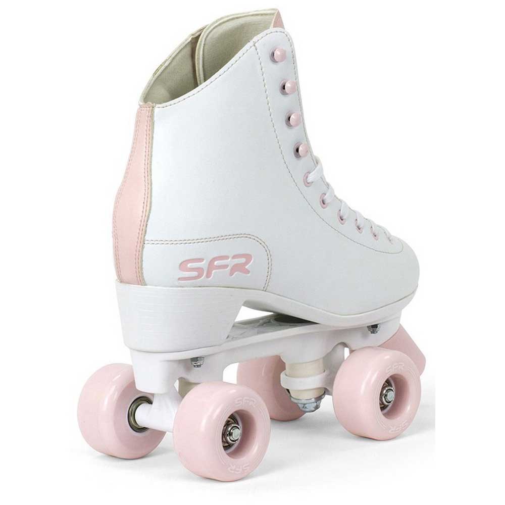 SFR Vision II Quad Roller Skates Girls White/Blue Optional Skate Bag 