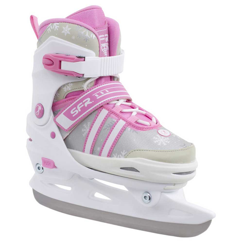 SFR Nova Adjustable Ice Skates Children's Girl's White/Pink Optional Skate Bag