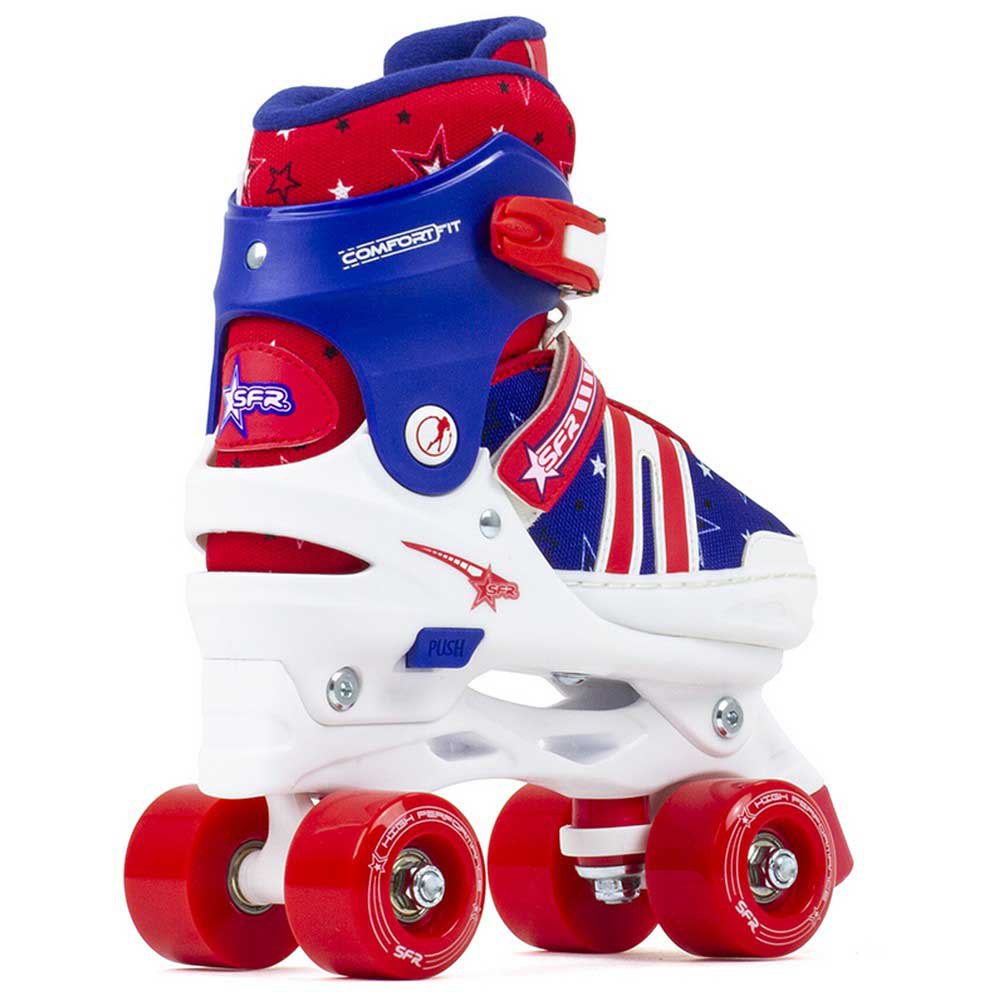 SFR Spectra Adjustable Kids Quad Roller Skates Red/Blue Optional Skate Bag 