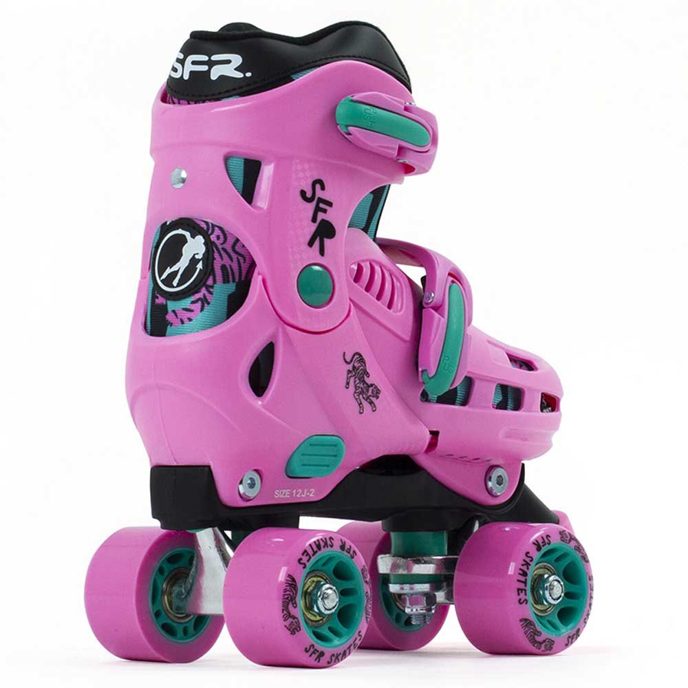 Pink SFR Hurricane Light Up Adjustable Quad Roller Skates 