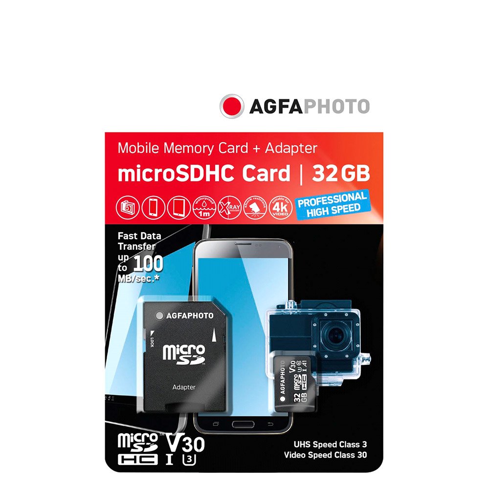 Agfa Micro SD Memory Card With Adapter Kingston 32gb SDHC for Alcatel U3 Mobile Phone 
