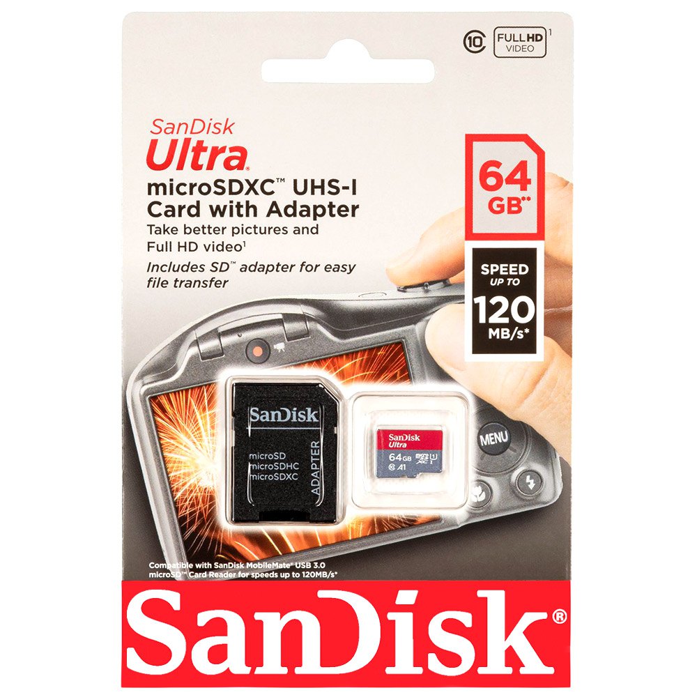 Biblioteca troncal teléfono gravedad Sandisk Tarjeta Memoria Ultra Micro SDXC 64GB Negro | Techinn