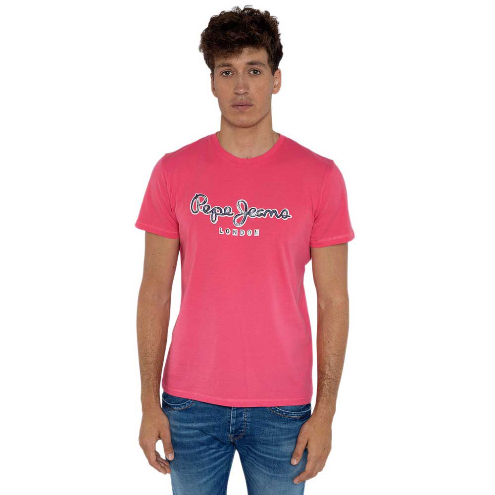 Insulate cut back Skylight Pepe jeans Merton Short Sleeve T-Shirt Pink | Dressinn