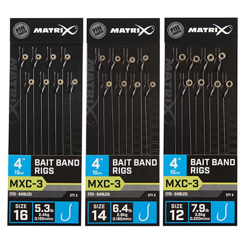 Matrix 2 x 8pk MXC-3 Barbless 4" 10cm Bait Band Rigs ALL VARIETIES Fishing 