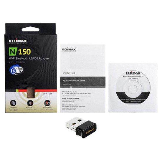 Edimax Adaptateur USB EW-7611ULB 2 In 1 N150 WiFi&Bluetooth 4.0 Nano
