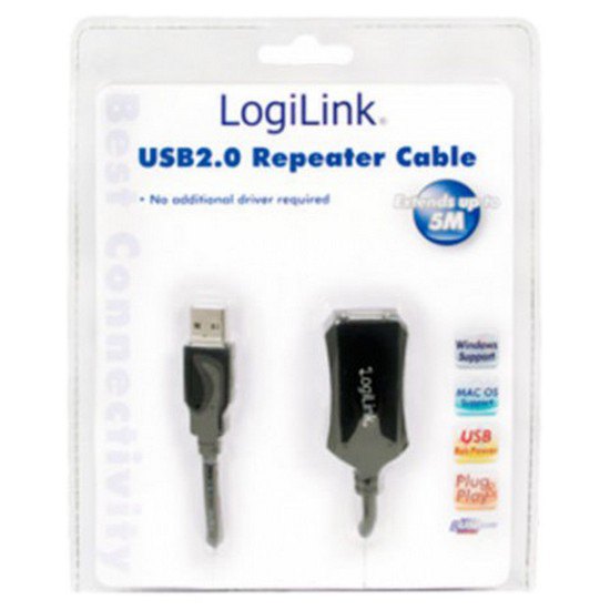 Logilink Repeater Cable USB-A 2.0 Male To USB-A Female 2.0 5 m