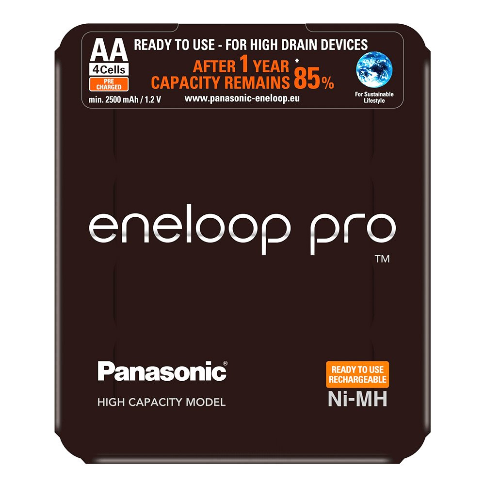 Eneloop Panasonic Pro Mignon AA 2500mAh 4 Unità Batterie