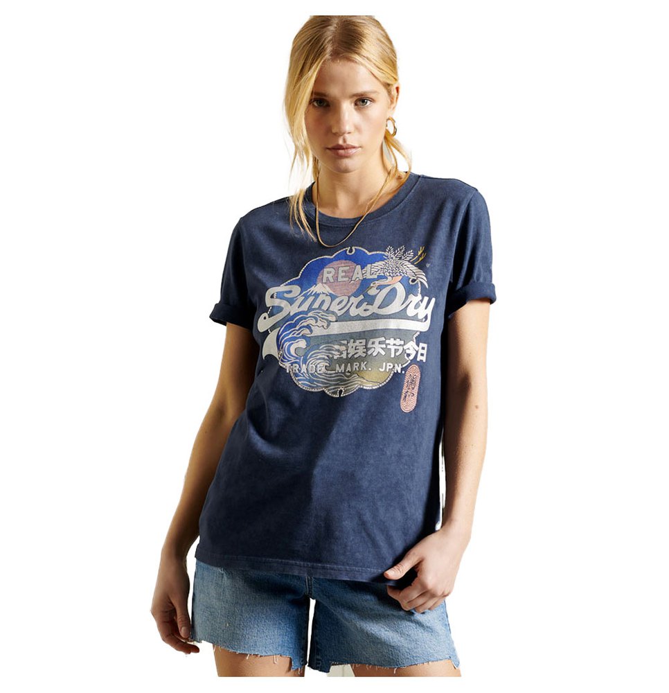 Dames Kleding voor voor Tops voor Mouwloze tops en tanktops Superdry T-shirt Korte Mouw in het Blauw 