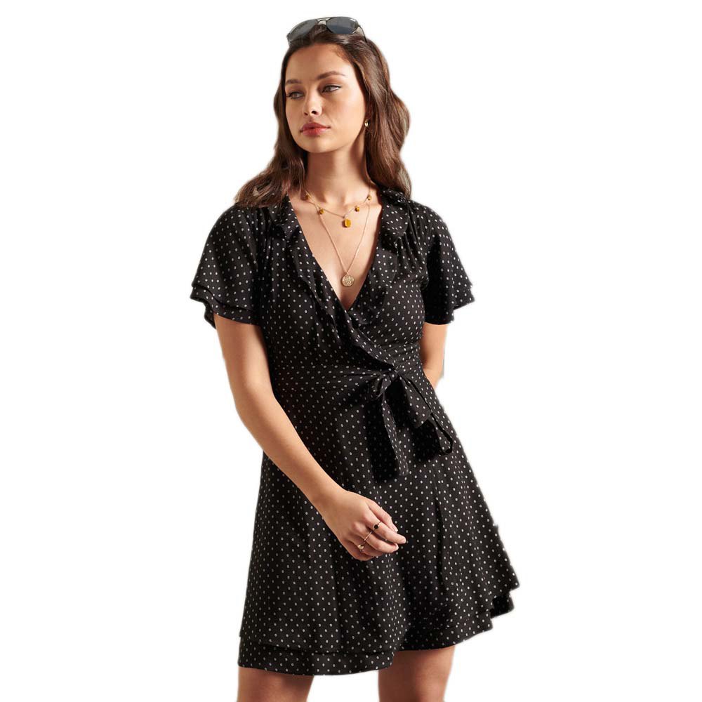 Superdry Summer Wrap Dress Black | Dressinn