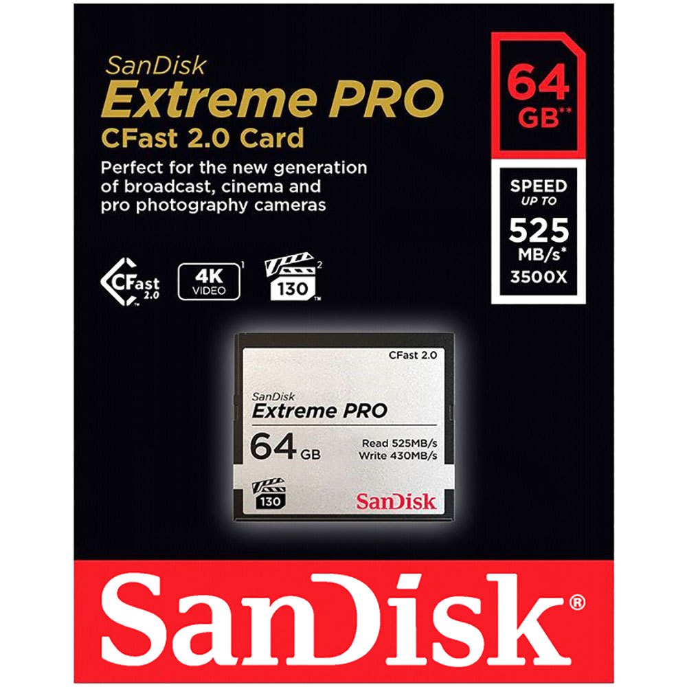Sandisk CFast 2.0 VPG130 64GB Extreme Pro SDCFSP-064G-G46D Memory