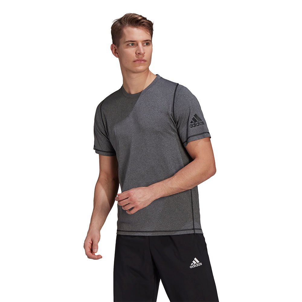 Perceive Tactile sense have a finger in the pie adidas FreeLift Ultimate Aeroready Designed 2 Move Sport Short Sleeve  T-Shirt Grey| Traininn