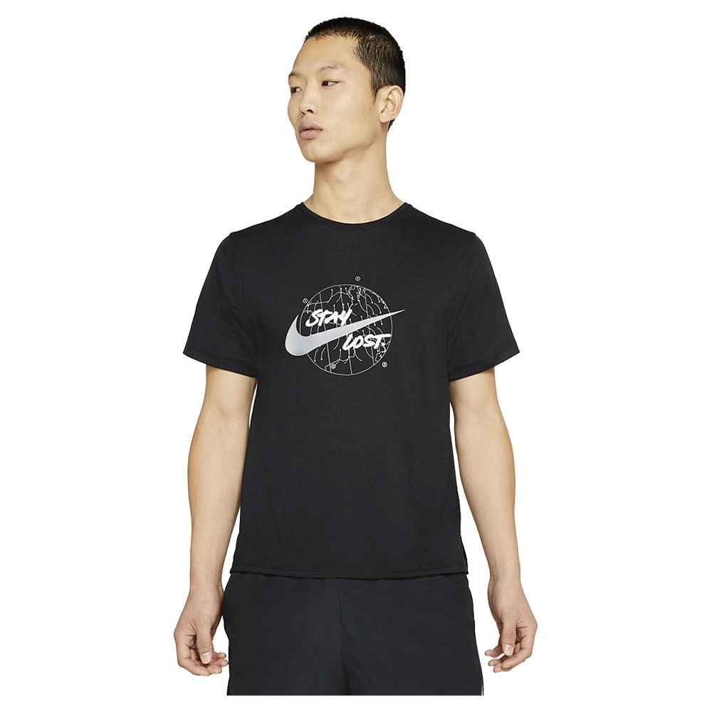 Nike Dri Fit Miler Wild Run Graphic Short Sleeve T-Shirt