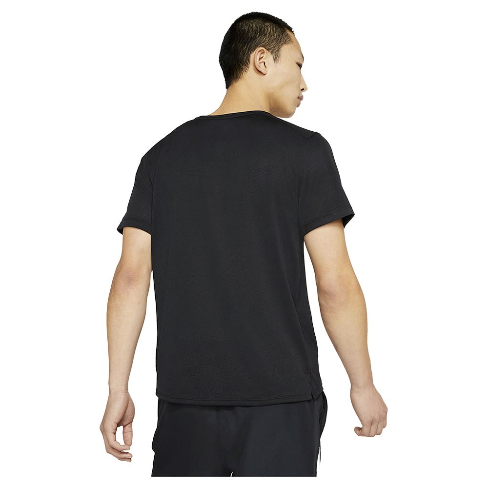 Nike Dri Fit Miler Wild Run Graphic Short Sleeve T-Shirt Black 