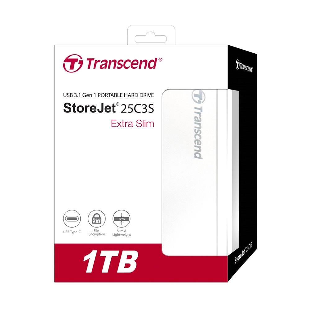 Transcend Storejet 25C3 2.5 1TB USB 3.1 Gen 1 Ekstern HDD-harddisk