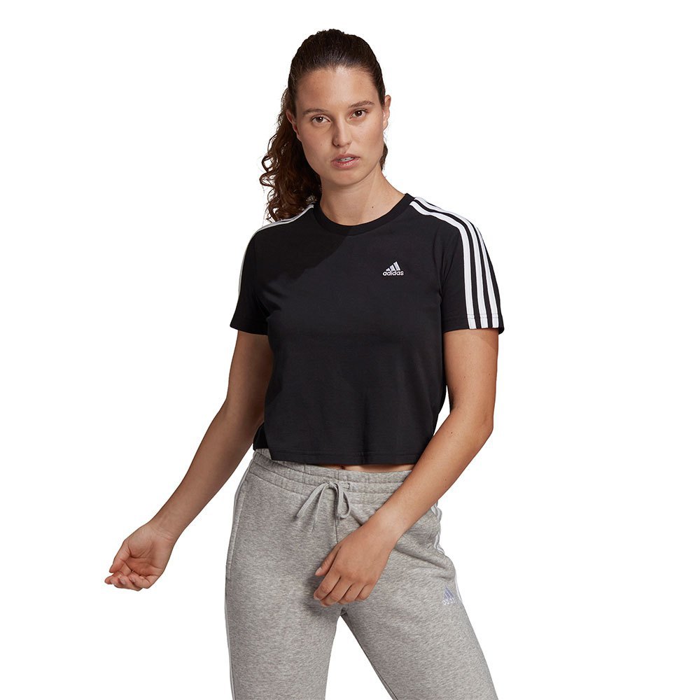 adidas-t-shirt-a-manches-courtes-essentials-loose-3-stripes-crop