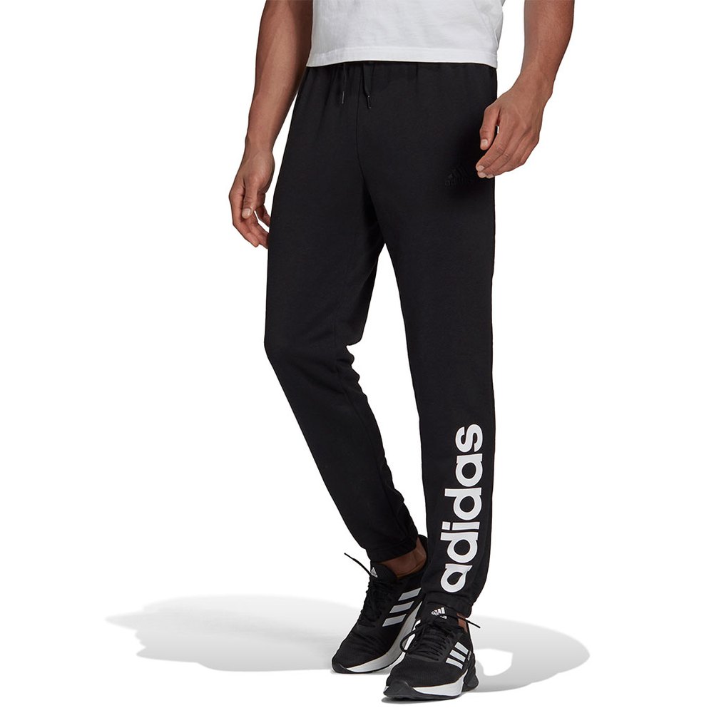 adidas Essentials French Terry Tapered Elastic Cuff Logo Pants Black|  Dressinn