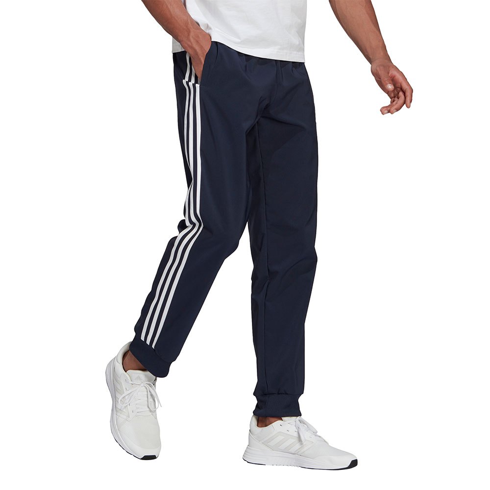 adidas Aeroready Essentials Tapered Cuff Woven 3-Stripes Pants Blue ...