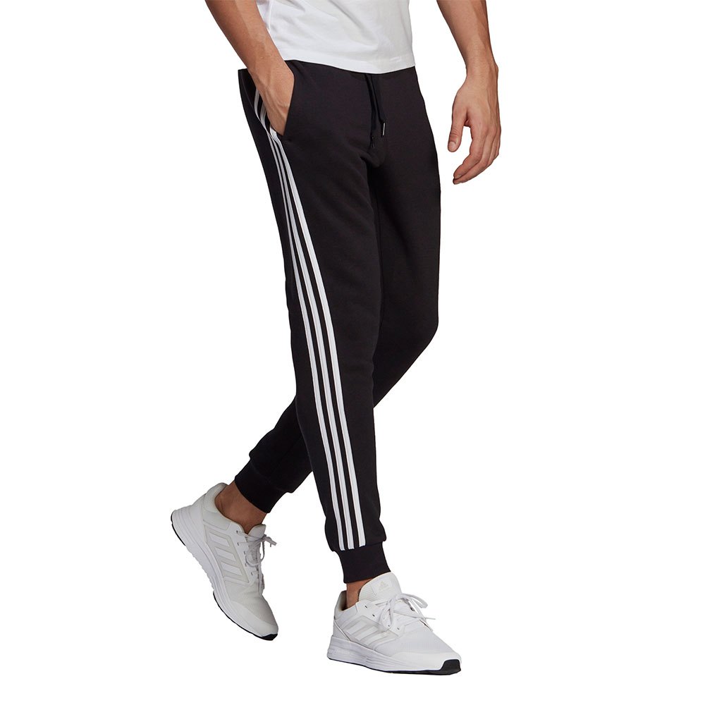 bottom Attach to stockings adidas Essentials Fleece Fitted 3-Stripes Pants Black | Dressinn