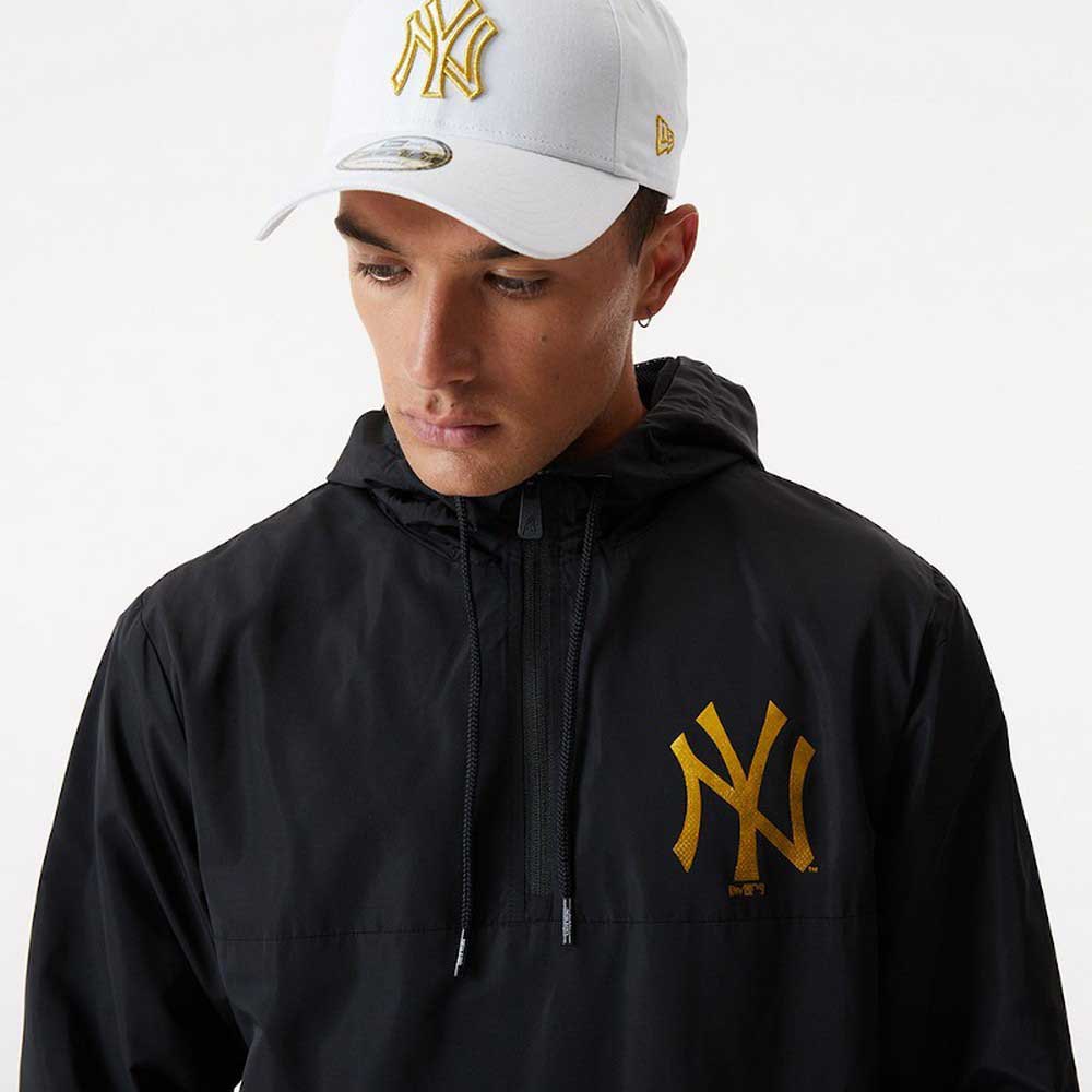 New era ウインドブレーカージャケット Metallic New York Yankees 黒| Dressinn