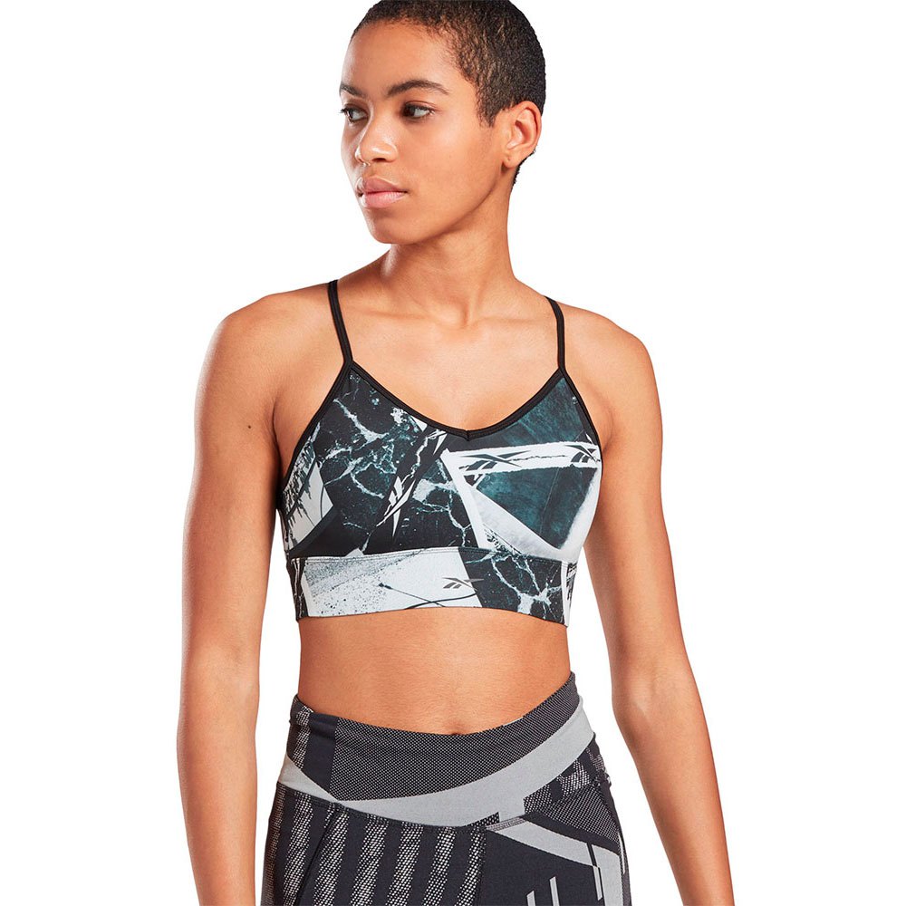 Reebok Workout Ready Speedwick Meet You There All oversize Printed Light Support Sports Bra