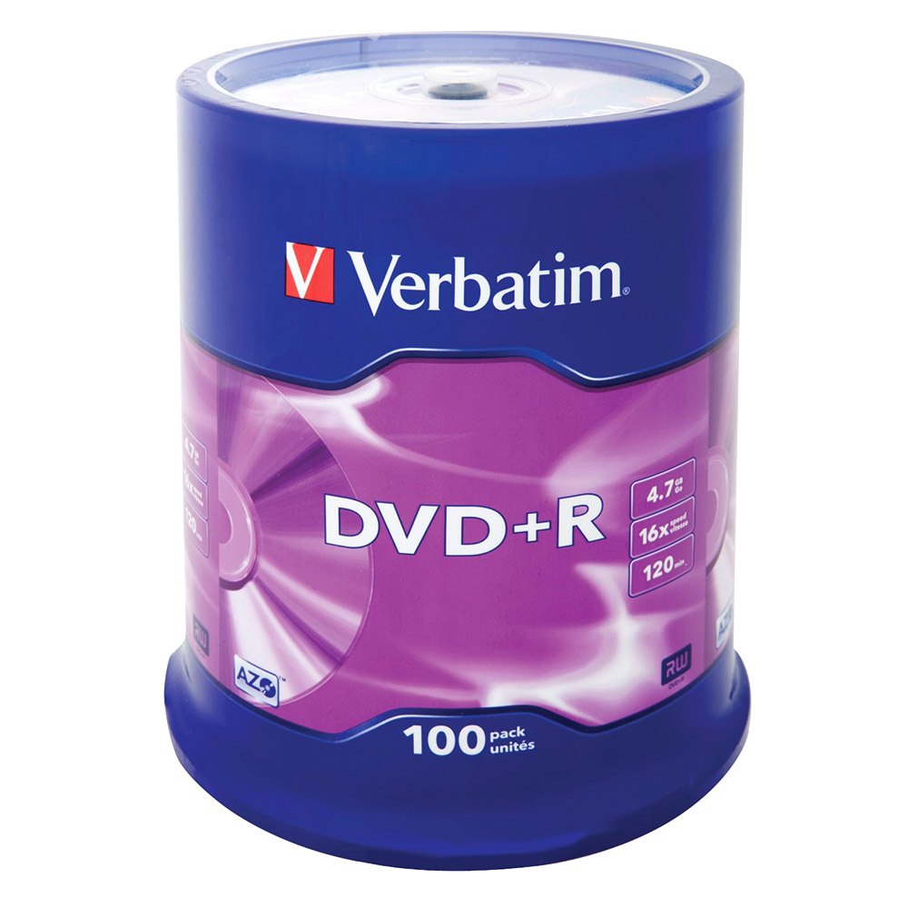 Verbatim DVD+R 4.7GB 16x 100 Units Silver  Techinn