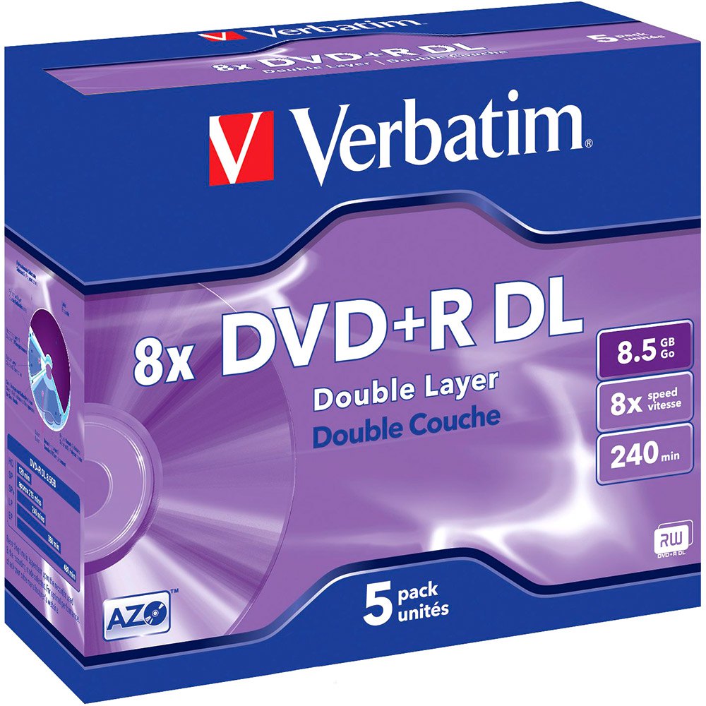 data stak Sammenbrud Verbatim DVD+R Double Layer 8x 8.5GB 5 Units Purple | Techinn