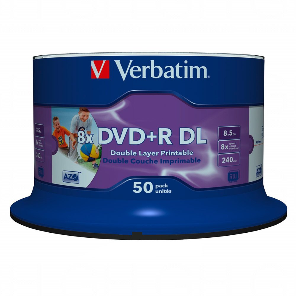 Verbatim DVD+R Doble Capa 8x 8.5GB Ancho Imprimible 50 Unidades