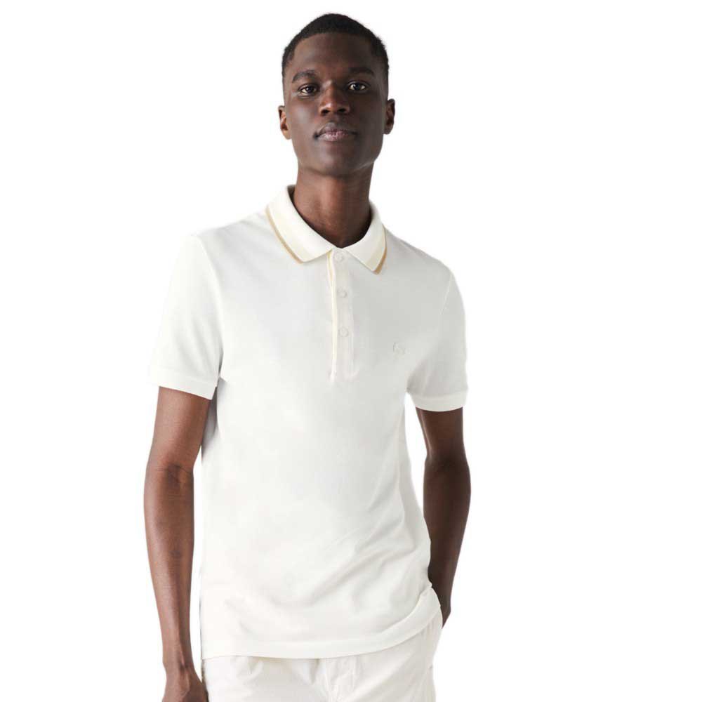 Perforeren gemakkelijk doneren Lacoste Slim Fit Piqué Striped Neck Short Sleeve Polo Shirt White| Dressinn
